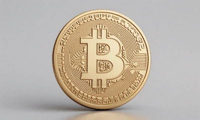 Bitcoin Goldm&uuml;nze mit ₿ Symbol