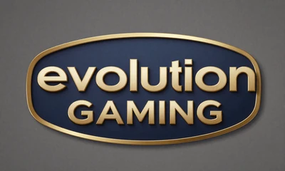 Evolution Gaming Provider-Logo in Gold auf dunklem Hintergrund