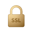 SSL-Verschl&uuml;sselungsschloss in Gold als Sicherheitssignal