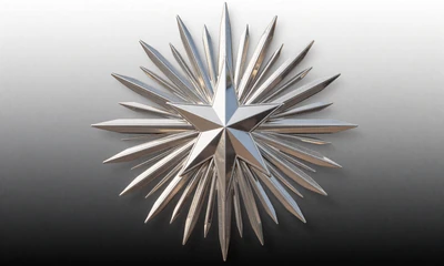 Platine Sonnenstrahl-VIP-Emblem im Art-Deco-Stil